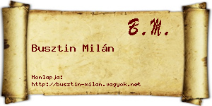 Busztin Milán névjegykártya